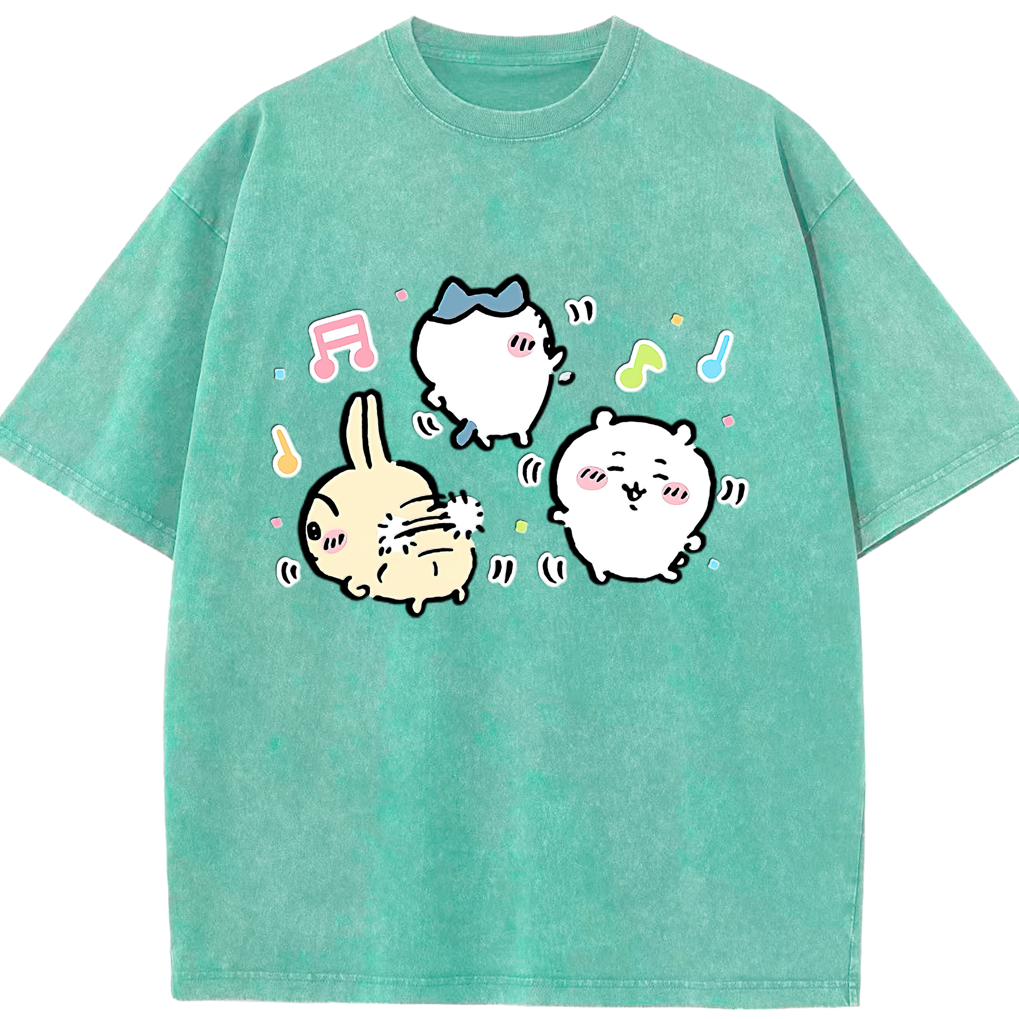 （画像用） ちいかわ うさぎ Chii-kawa usagi 綿100% ヴィンテージ風 半袖Tシャツ（フロントプリント）